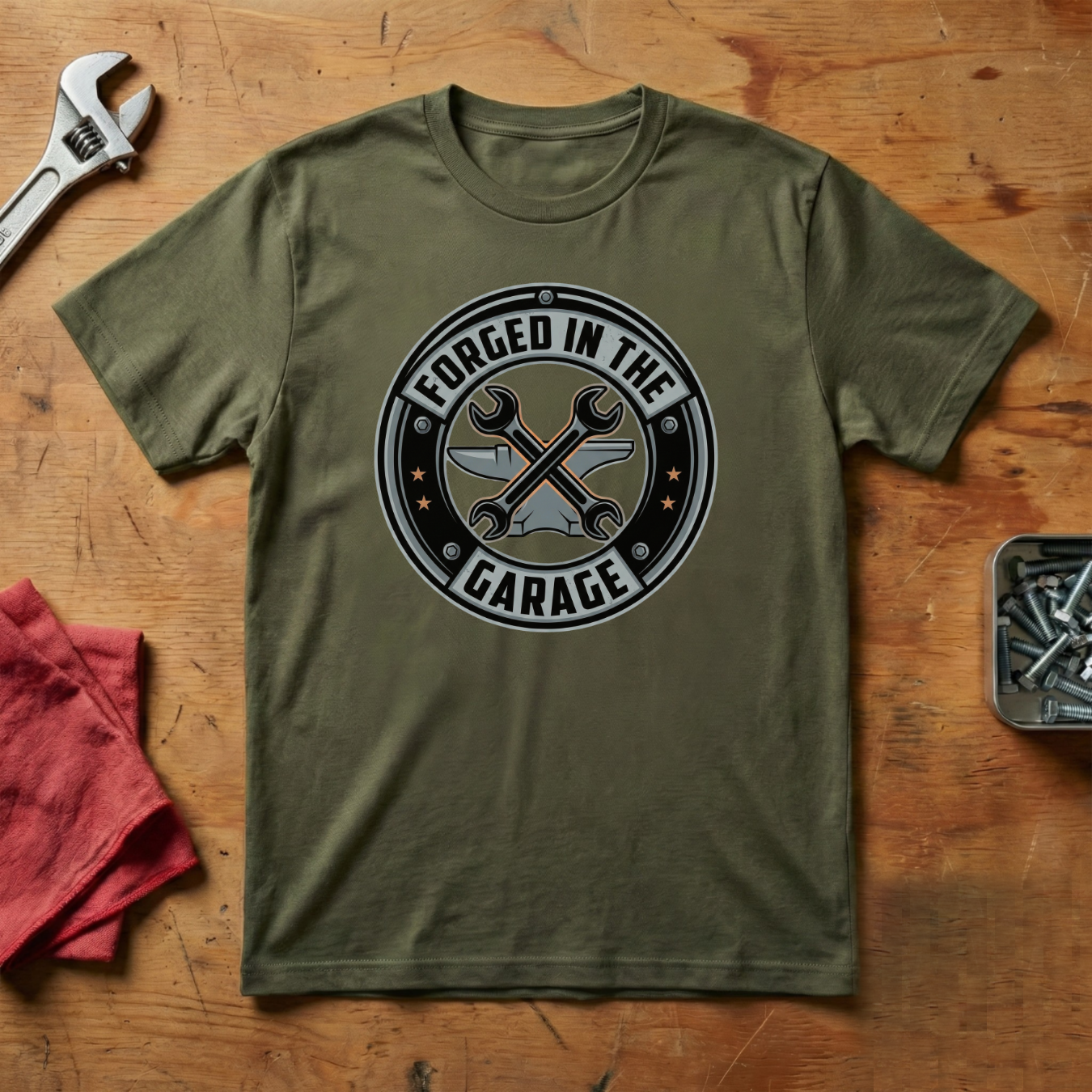 Forged in The Garage- T-shirt